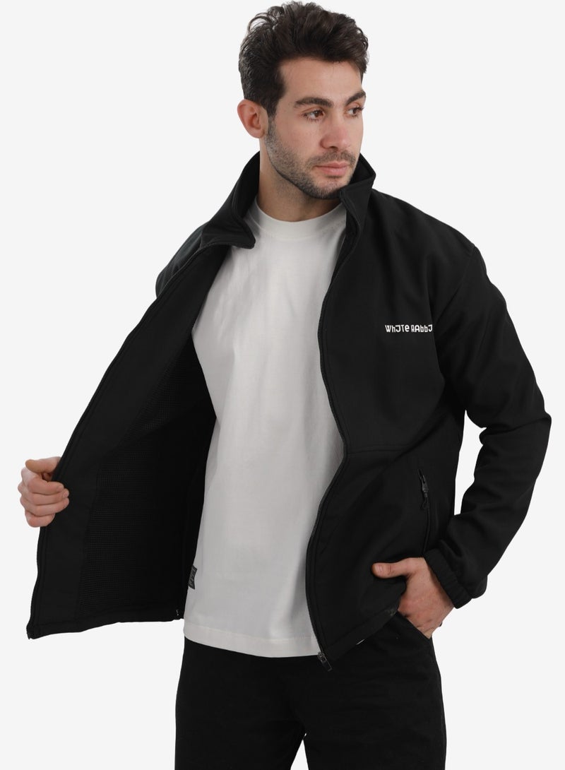 White Rabbit Men’s Softshell Water-Resistant Jacket – Windproof Lightweight Design with Full Zipper - Image 3